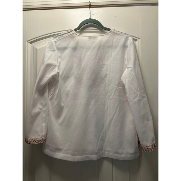Vintage Lily Women’s Boho Soft Hand Embroidered Floral Top Blouse Size M White - Picture 4 of 4